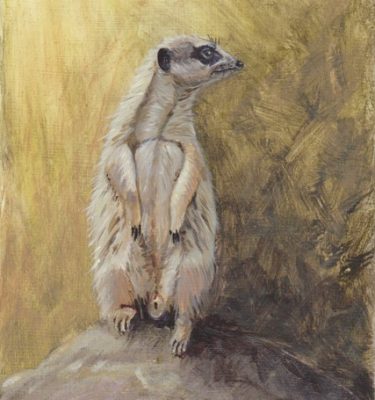 Acrylic Painting of a Meerkat