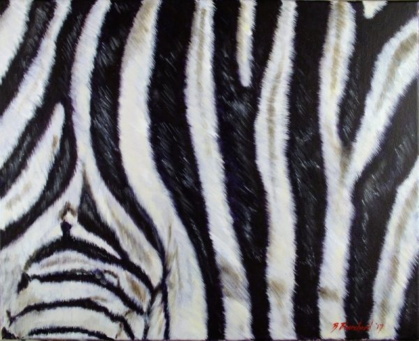 Acrylic painting of a zebra