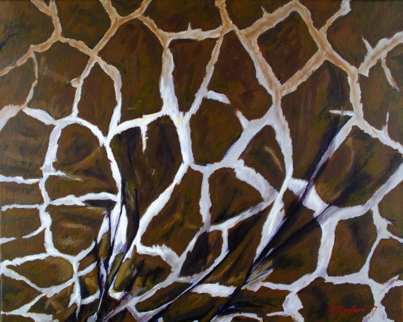 Acrylic painting of a giraffe